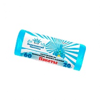 Мешки для мусора 60 л, голубые, в рулоне 20 шт., ПНД, 7 мкм, 680х580 мм, Королевство Чистоты, МК3988 (ПЭКЧ-60-20г) в Хабаровске