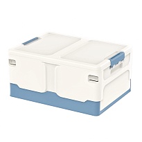 Ящик пластиковый складной белый, дно синее, 480х360х240 мм в Хабаровске Ящик пластиковый складной белый, дно синее, 480х360х240 мм в Хабаровске