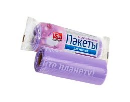 Мешки для мусора 35 л, ароматизированные, сиреневые, в рулоне 20 шт., ПНД, 12 мкм, 560х530 мм, GRIFON Полевые Цветы, 100-034 в Хабаровске
