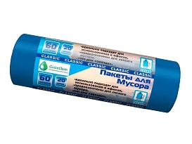 Мешки для мусора 60 л, синие, в рулоне 20 шт., ПНД, 7 мкм, 700х600 мм, MIRPACK Classik, 602051 в Хабаровске