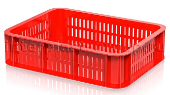 Ящик (лоток) кондитерский перфорированные стенки сплошное дно красный в Хабаровске Ящик (лоток) кондитерский перфорированные стенки сплошное дно красный в Хабаровске