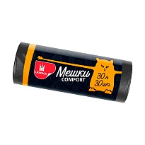 Мешки для мусора 30 л, черные, в рулоне 30 шт., ПНД, 7 мкм, 560х480 мм, Comfort, М0291 (МН 30-30ч) в Хабаровске Мешки для мусора 30 л, черные, в рулоне 30 шт., ПНД, 7 мкм, 560х480 мм, Comfort, М0291 (МН 30-30ч) в Хабаровске