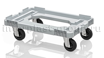 Тележка пластиковая с отверстием без тормозов серая в Хабаровске