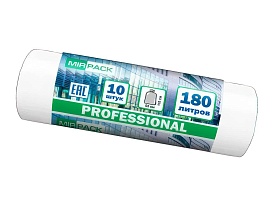 Мешки для мусора 180 л, прозрачные, в рулоне 10 шт., ПВД, 30 мкм, 1100х930 мм, PROFESSIONAL, 180104408 в Хабаровске
