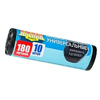 Мешки для мусора 180 л, с ушками, черные, в рулоне 10 шт., ПНД, 20 мкм, 1150х800 мм, Крепак, 4607075710498 в Хабаровске Мешки для мусора 180 л, с ушками, черные, в рулоне 10 шт., ПНД, 20 мкм, 1150х800 мм, Крепак, 4607075710498 в Хабаровске