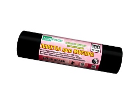Мешки для мусора 180 л, ароматизированные, черные, в рулоне 10 шт., ПВД, 50 мкм, 1100х930 мм, EXTRA black, 18008301 в Хабаровске Мешки для мусора 180 л, ароматизированные, черные, в рулоне 10 шт., ПВД, 50 мкм, 1100х930 мм, EXTRA black, 18008301 в Хабаровске