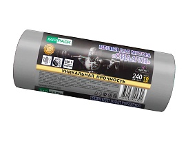 Мешки для мусора 240 л, ароматизированные, серые, в рулоне 10 шт., ПВД 40 мкм, 1500х1100 мм, СИЛАЧИ, sil240111101 в Хабаровске