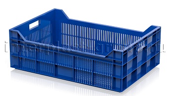 Ящик для овощей, фруктов и ягод перфорированный синий в Хабаровске