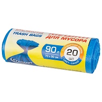 Мешки для мусора 90 л, синие, в рулоне 20 шт., ПНД, 14 мкм, 900х700 мм, LAIMA ULTRA, 607693 в Хабаровске