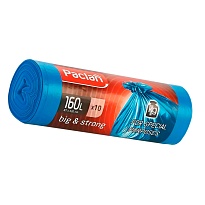 Мешки для мусора 160 л, синие, в рулоне 10 шт., ПВД, 21 мкм, 1200х870 мм, PACLAN Big&Strong, 604075 в Хабаровске