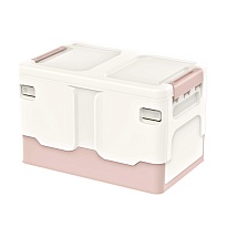 Ящик пластиковый складной белый, дно розовое, 370х240х240 мм в Хабаровске Ящик пластиковый складной белый, дно розовое, 370х240х240 мм в Хабаровске