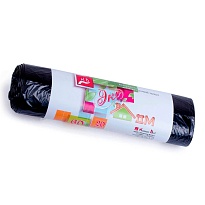 Мешки для мусора 60 л, черные, в рулоне 20 шт., ПНД, 7 мкм, 700х600 мм, Концепция Быта ЭкоДом, 601349 в Хабаровске