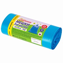 Мешки для мусора 35 л, синие, в рулоне 30 шт., ПНД, 10 мкм, 600х500 мм, Любаша, 608091 в Хабаровске