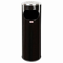 Урна с пепельницей 18 литров, нержавеющая сталь, черная, LAIMA PROFESSIONAL в Хабаровске