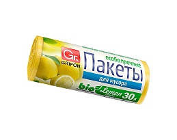 Мешки для мусора 30 л, ароматизированные, Лимон, желтые, в рулоне 20 шт., ПНД, 9 мкм, 560х530 мм, GRIFON Aroma, 101-020 Li в Хабаровске Мешки для мусора 30 л, ароматизированные, Лимон, желтые, в рулоне 20 шт., ПНД, 9 мкм, 560х530 мм, GRIFON Aroma, 101-020 Li в Хабаровске