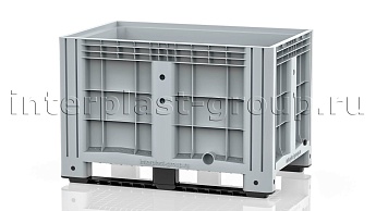 Контейнер iBox сплошной на полозьях с пробкой 1 дюйм серый в Хабаровске