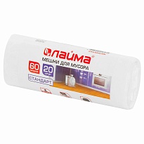 Мешки для мусора 60 л, белые, в рулоне 20 шт., ПНД, 7 мкм, 680х580 мм, LAIMA, 605539 в Хабаровске Мешки для мусора 60 л, белые, в рулоне 20 шт., ПНД, 7 мкм, 680х580 мм, LAIMA, 605539 в Хабаровске