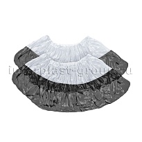 Бахилы бело-черные 1000 шт (500 пар), 48 мкм, двойная подошва, с одной резинкой, Эконом+ в Хабаровске