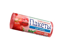 Мешки для мусора 30 л, ароматизированные, Клубника, красные, в рулоне 20 шт., ПНД, 9 мкм, 560х530 мм, GRIFON Aroma, 101-020 K в Хабаровске