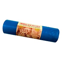 Мешки для мусора 100 л, с завязками, синие, в рулоне 10 шт., ПВД, 40 мкм, 840х670 мм, Концепция Быта Vitalux, 604933 в Хабаровске Мешки для мусора 100 л, с завязками, синие, в рулоне 10 шт., ПВД, 40 мкм, 840х670 мм, Концепция Быта Vitalux, 604933 в Хабаровске